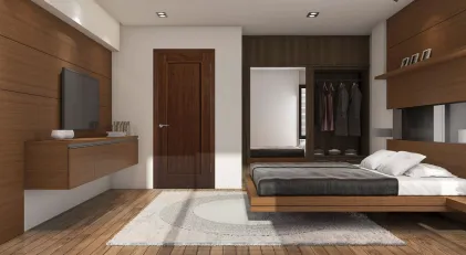 1 Panel Shaker Luxury Laminated Walnut Door 44mm