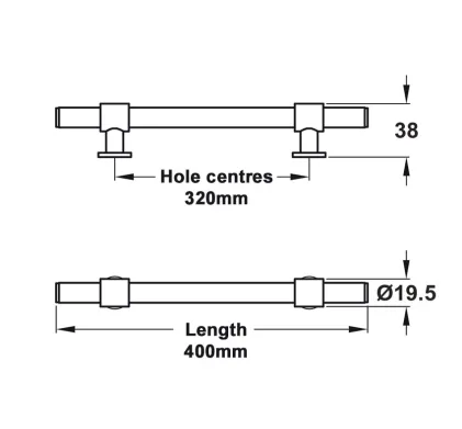 Harlington Premium Knurled Cabinet Handle 320mm - Satin Brass