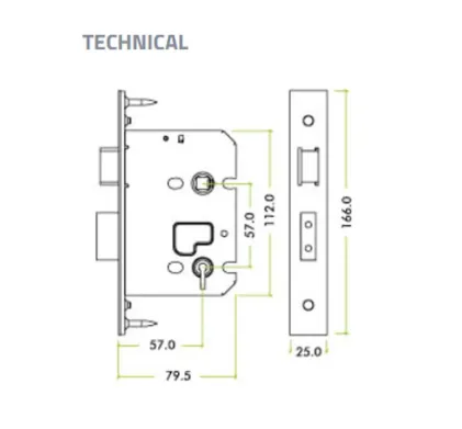 76mm (3") Heavy Duty Architectural 3L Sashlock - SSS