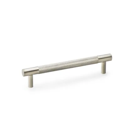 128mm Alexander and Wilks Brunel Knurled T-Bar Cupboard Pull Handle - Satin Nickel