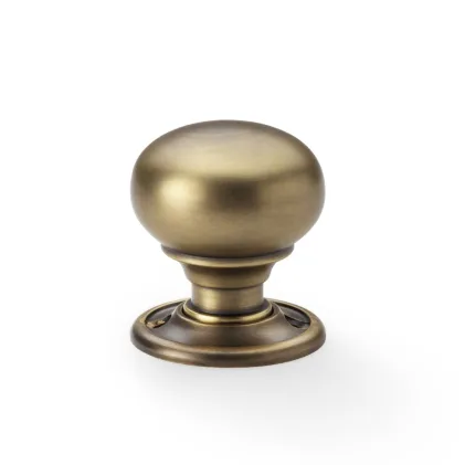 41mm Alexander and Wilks Kershaw Mortice Door Knob - Antique Brass