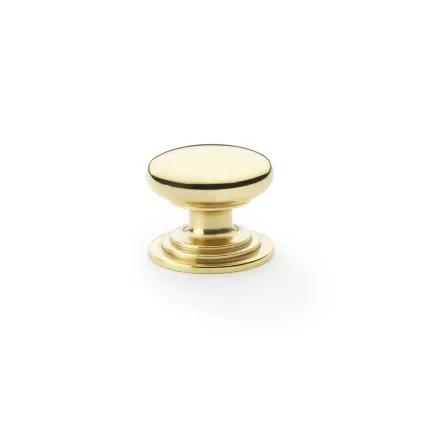 32mm Alexander and Wilks Waltz Cupboard Knob - Polished Brass