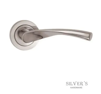 Verto Satin Nickel Lever on Rose Door Handles Fortessa