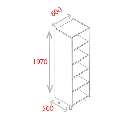 600mm Larder Unit  - Natural Grey