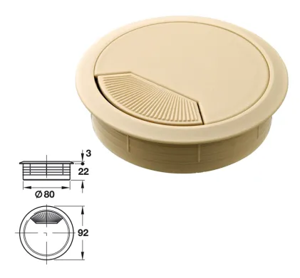 Cable Outlet,   80mm - Beige