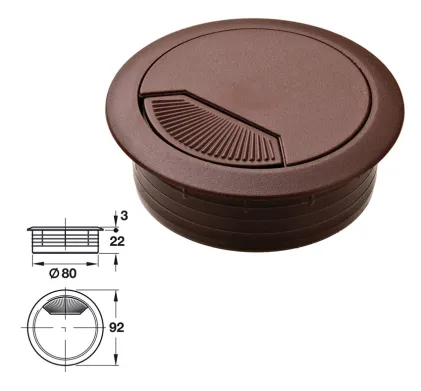 Cable Outlet,   80mm - Sepia Brown