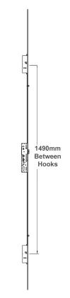 Lockmaster Door Lock - 2 Hook, 2 Roller - 1490mm Hook Centres