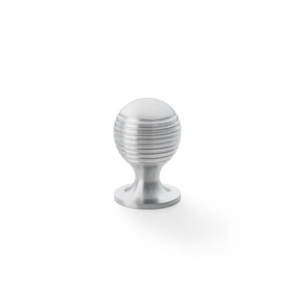 25mm Alexander and Wilks Caesar Cupboard Knob on Round Rose - Satin Chrome