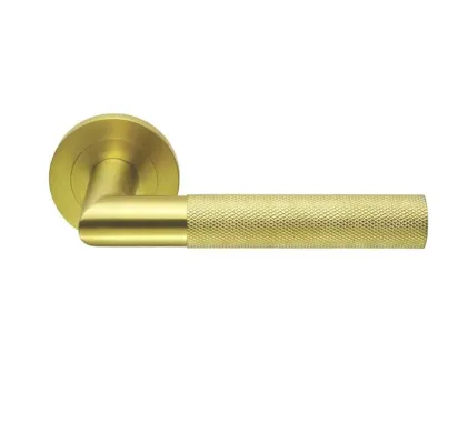 Crown Lever on Round Rose - Satin Brass PVD