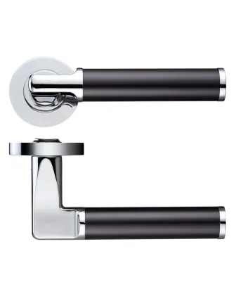 Milan Lever on Rose Door Handles Zoo Hardware - CP/MB