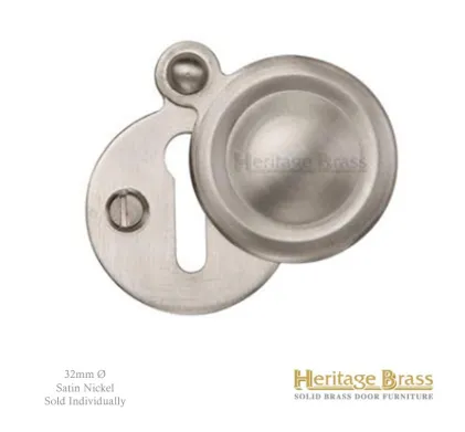 Covered Keyhole Escutcheon Plain - Satin Nickel