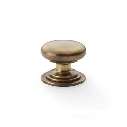 38mm Alexander and Wilks Waltz Cupboard Knob - Antique Brass