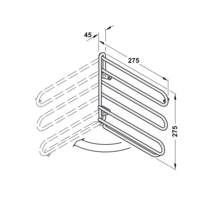 Tie and belt rack, swivels by 90&deg;