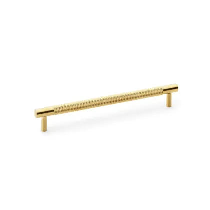 192mm Alexander and Wilks Brunel Knurled T-Bar Cupboard Pull Handle - Satin Brass PVD