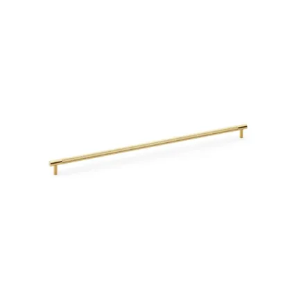 448mm Alexander and Wilks Brunel Knurled T-Bar Cupboard Pull Handle - Satin Brass PVD