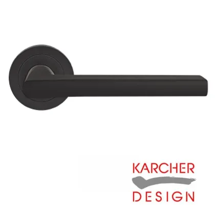 Montana Lever on Rose Door Handles - Karcher Cosmos Black