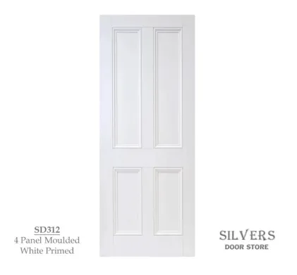 4 Panel Moulded White Primed Door 44mm