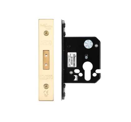 64mm (2 &frac12;") Euro Profile Mortice Deadlock - PVD Brass