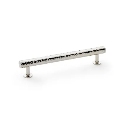 160mm Alexander and Wilks Leila Hammered T-bar Cupboard Pull Handle - Polished Nickel