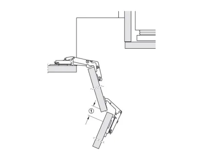 Salice Concealed hinge, Duomatic 70&deg;, full overlay mounting, for corner unit applications