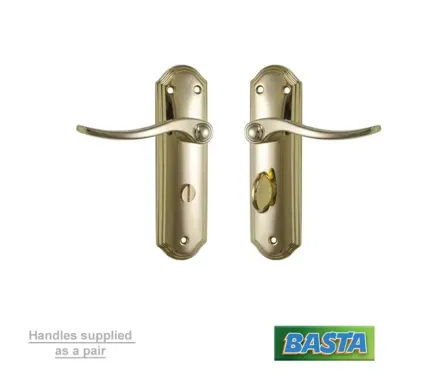 Basta Belair Bathroom Handle - Polished Brass