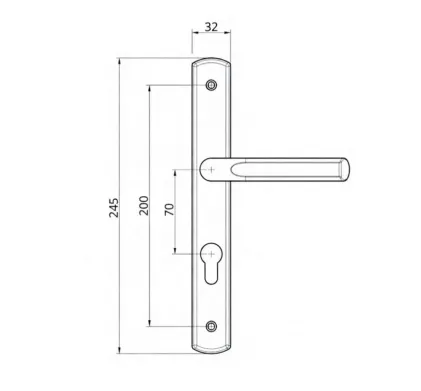 Polished Chrome Sprung Handles 70mm PZ, 200mm Centres