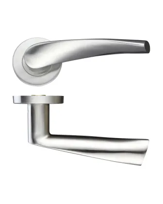Curved Lever on Rose Door Handles - SSS