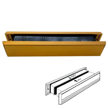 Slim Aluminium Letterplate 315 X 52mm Gold Aluminium
