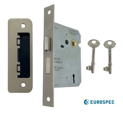 EuroSpec 76mm Satin Nickel Sashlock