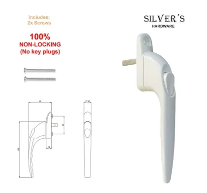 Non-Lockable Espag Window Handle (Spindle 40mm) White