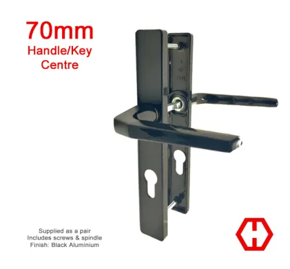 Hoppe Frankfurt Black-Aluminium Handles 70mm PZ