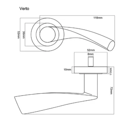 Verto Satin Nickel Lever on Rose Door Handles Fortessa