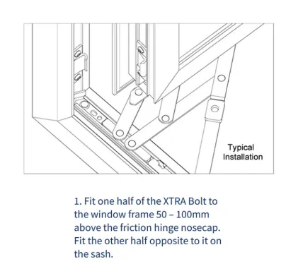 Nico XTRA Bolt  additional Window security - 13mm Stack