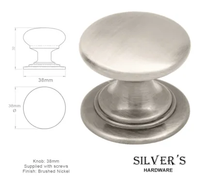38mm Rioghal Cabinet door knob - Brushed Nickel