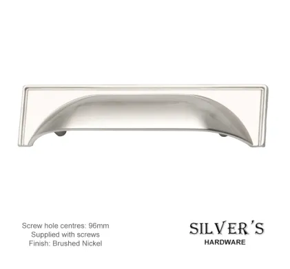 Rioghal 96mm C/C Cabinet Drawer Pull Brushed Nickel