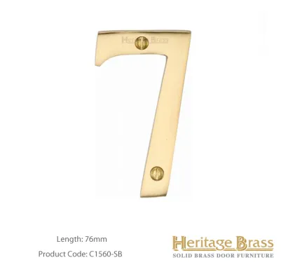 Heritage Brass Numeral 76mm (3") - Satin Brass