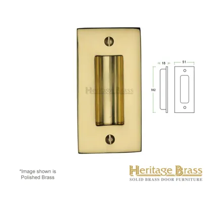 Heritage Brass Flush-Pull Handle 102mm x 51mm - Polished Brass