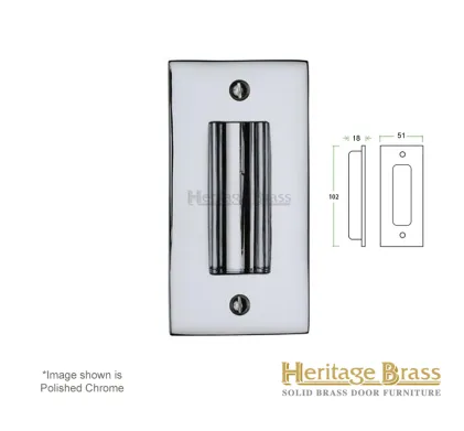 Heritage Brass Flush-Pull Handle 102mm x 51mm - Pol. Chrome