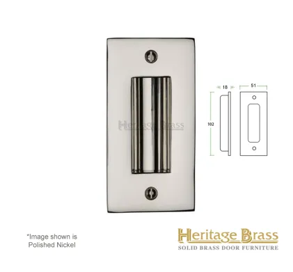 Heritage Brass Flush-Pull Handle 102mm x 51mm - Polished Nickel