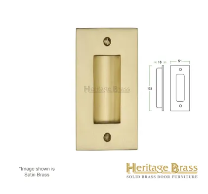 Heritage Brass Flush-Pull Handle 102mm x 51mm - Satin Brass