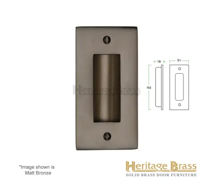 Heritage Brass Flush-Pull Handle 102mm x 51mm - Matt Bronze