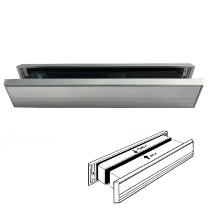 Slim Aluminium Letterplate 315 X 52mm Silver Aluminium