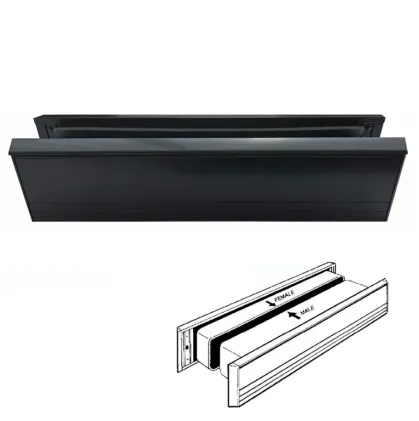 Medium Aluminium Letterplate 305 X 70mm Black Aluminium
