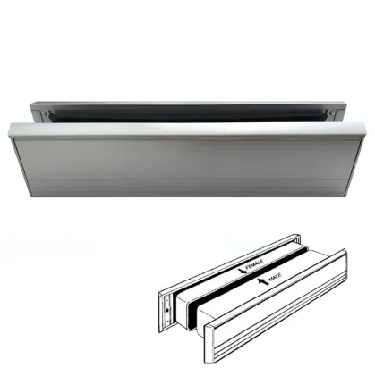Medium Aluminium Letterplate 305 X 70mm Silver Aluminium