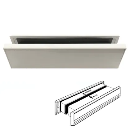 Medium Aluminium Letterplate 305 X 70mm White Aluminium