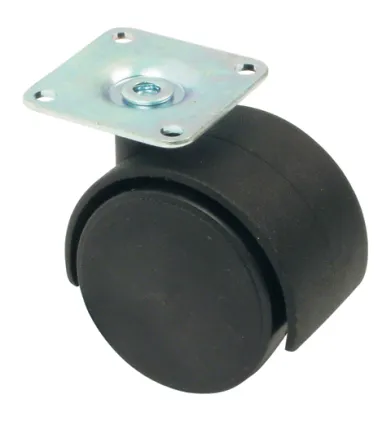 Twin Wheel Castor Plate Fixing Hooded