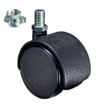 Twin Wheel Castor M8 Thread Fixing