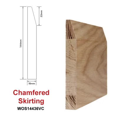 Chamfered Engineered Oak Skirting 144mm