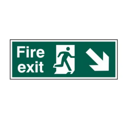 Fire exit Sign (Man arrow down/right) - SAV (600 x 200mm)