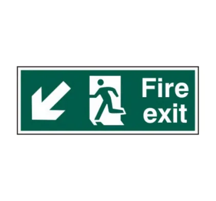 Fire exit Sign (Man arrow down/left) - SAV (600 x 200mm)